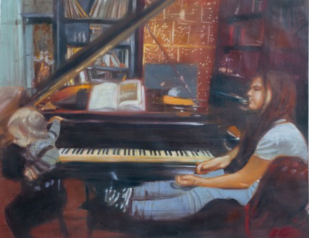 Zongoránál 60x80cm olaj vászon